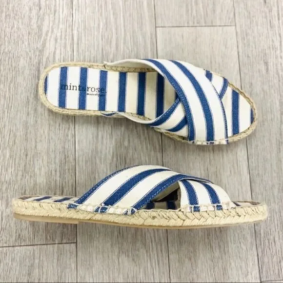 MINT & rose troya striped slides